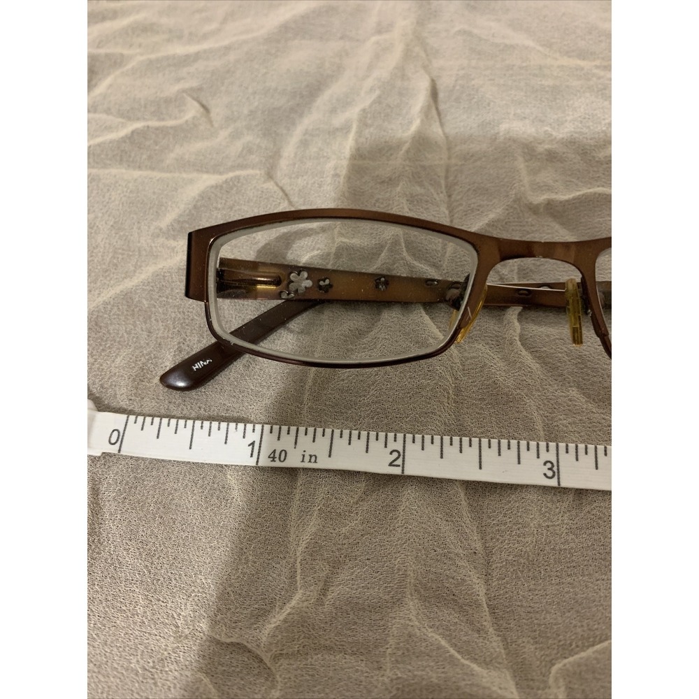 chelsea morgan eyeglasses Frames Woman's Metal Brown Flower Cut Backs EUC - Picture 3 of 12
